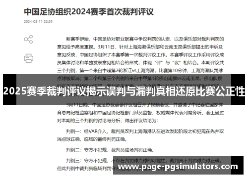 2025赛季裁判评议揭示误判与漏判真相还原比赛公正性