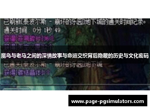 魔鸟与老马之间的深情故事与命运交织背后隐藏的历史与文化密码