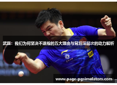 武磊：我们为何坚决不退缩的五大理由与背后深层次的动力解析